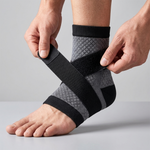 Wrapping and securing the ankle brace strap