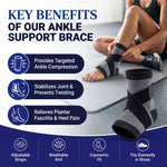Ankle Support Brace – Compression Strap for Plantar Fasciitis &amp; Ankle Pain