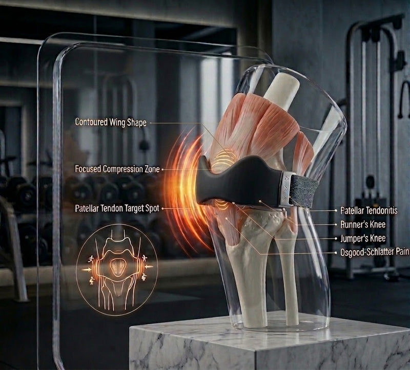 A wing-shaped support built around real anatomy